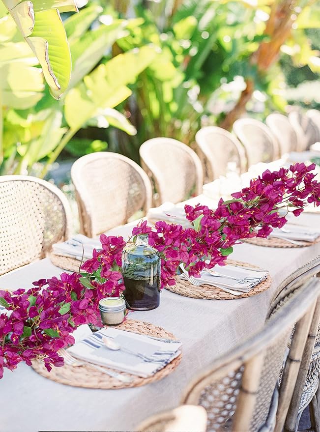 Briful 6ft Pink Bougainvillea Flower Garland – Artificial Silk Floral Vine with Built-in Hook Faux Flower Garland for Backdrop Table Wall Wedding Party Home Decoration