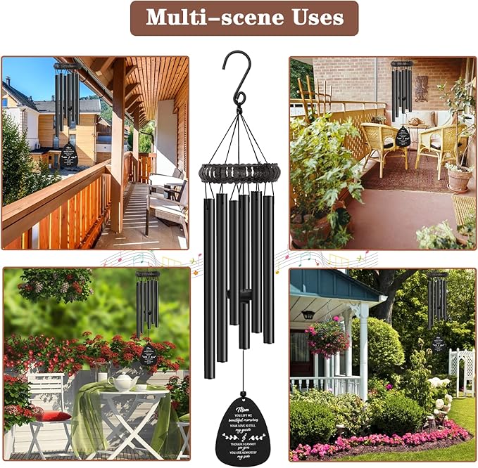 Sympathy Gifts for Loss of Mom, 30" Metal Memorial Wind Chimes for Loss of Mother, Loss of a Mother Sympathy Gifts, Windchimes in Memory of Mom