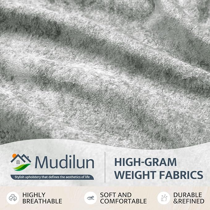 mudilun Rocking Chair Cushion Set - Non-Slip Tufted Rocking Chair Cushions with Ties Soft Indoor/Outdoor Wooden Rocking Chair Seat Pad for Porch Garden Cafe & Nursing