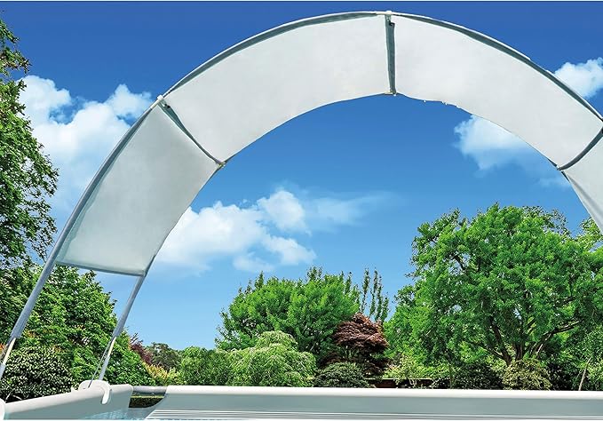 Intex 28054E Protective UPF 50 Plus Easy to Install Waterproof Canopy Cover for 9 Foot or Smaller Rectangular Swimming Pools, Grey