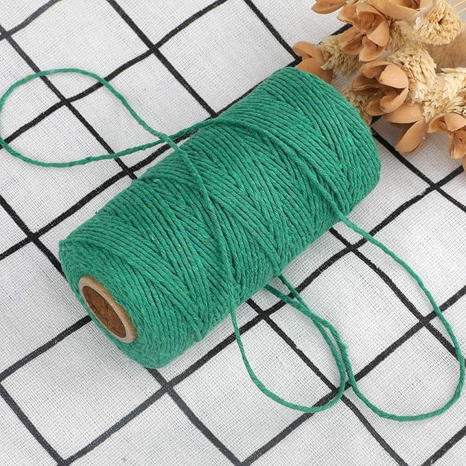jijAcraft Green Twine String, 328 Feet St. Patrick's Day Bakers Twine String, 2MM Heavy Duty Packing String for St. Patrick's Day DIY Crafts Decoration, Gift Wrapping, Present Craft Wrapping
