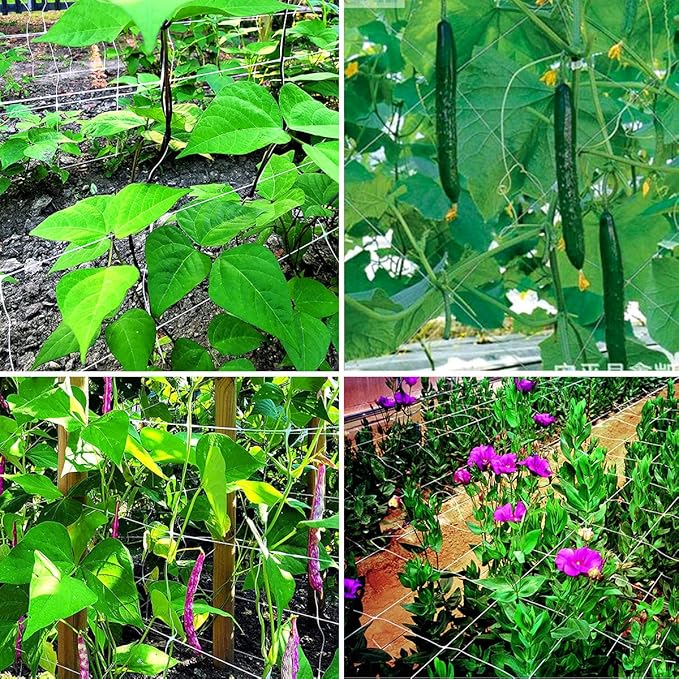 White Trellis Netting 6.5x100 ft Heavy Duty Garden Trellis Netting Polypropylene Plant Support Net for Climbing Vegetables Fruits Flowers