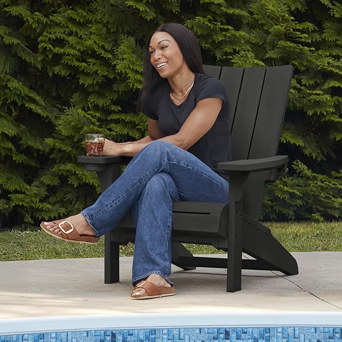 Keter Modern Adirondack Chair - Black
