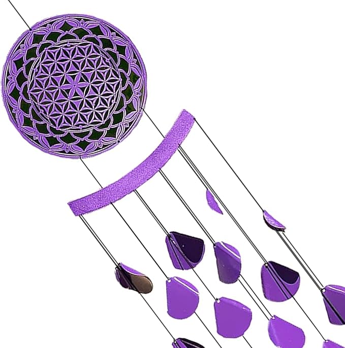 VP Home 42-inch Shimmering Mandala Wind Chimes for Outside Unique Mandala Shimmering Windchimes Outdoor Decoration Garden Decoration, Mandala Wind Chime Gift for Women, Mom, Grandma, Unisex