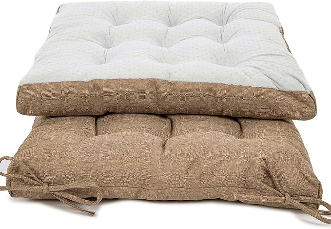 Rocking Chair Cushions Comfortable Tufted Seat Cushion Pads Non-Skid Backed Set of Backrest Cushion and Seat Bottom for Porch Rocker Adirondack Chair (Tan, Backrest-24X17,Bottom-17x17)