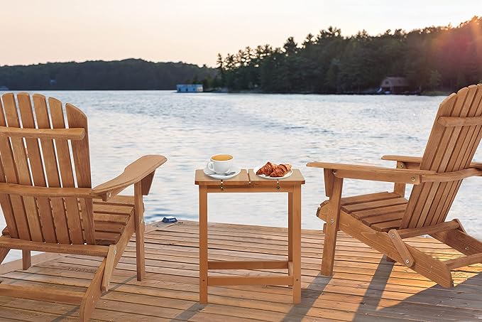 Wooden Folding Adirondack Chair Set of 6, Pre-Assembled BackRest Wood Lounge Chair for Outdoor Patio Garden Lawn Backyard Deck Pool Beach Firepit