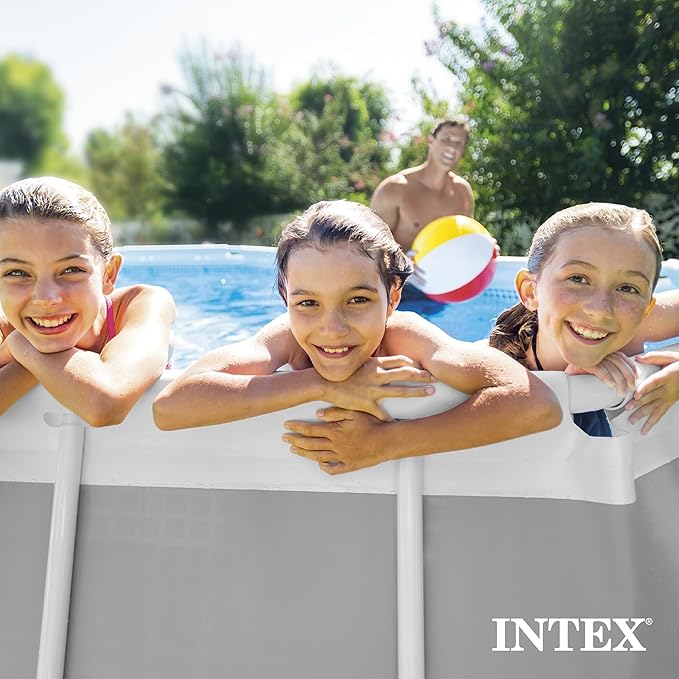 INTEX Above Ground Swimming Pool Set, Prism Frame 16.6ft x 9ft x 48in with Pump & Ladder