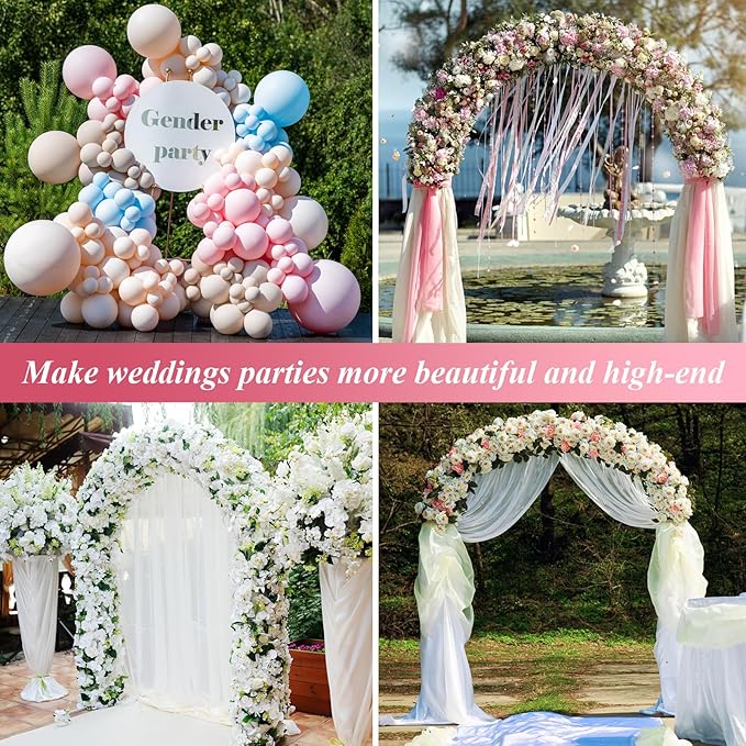Thickened 0.7mm Tube Garden Arch Trellis - 4.6ft Wide x 7.9ft High or 7.6ft Wide x 6.4ft High - Garden Trellis for Climbing Plants, Stable Garden Arbor, Birthday Party Wedding Arch Decoration