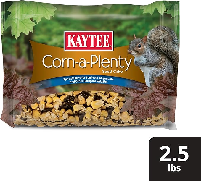 Kaytee Corn-a-Plenty Seed Cake, Food for Wild Squirrels, Chipmunks, Rabbits & Other Backyard Wildlife, 2.5 Pounds