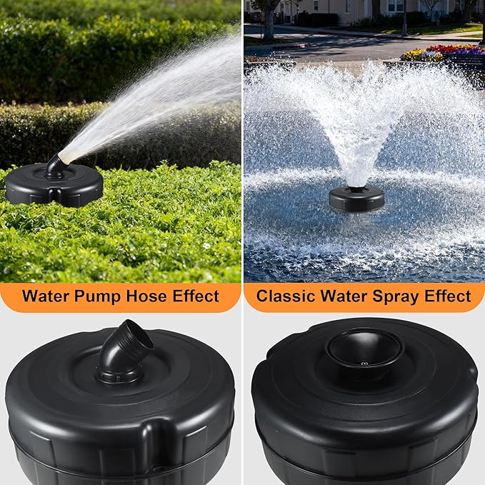 H1 Pond Fountain Aerator 750W 1HP - 16000 GPH Floating Aerating Pump with Timer, 110V-120V/100FT Power Cord/2 Nozzles Outdoor Water Circulation Jet System for Large Ponds, Lakes, Water Gardens