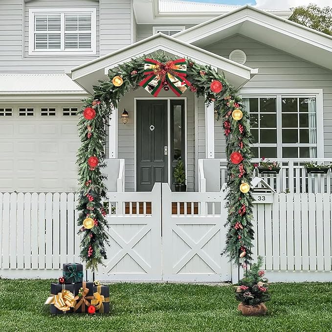 Garden Arch, Outdoor Flower Garden Arch Trellis, Sturdy Steel Arbor for Climbing Plants, Wedding Decoration, 94" H x 55" W, Black