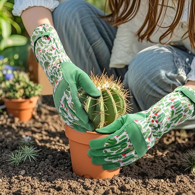 Trifabricy Gardening Gloves for Women - Long Garden Gloves with Grip Breathable, Thorn-Proof Puncture-Resistant Work Gloves