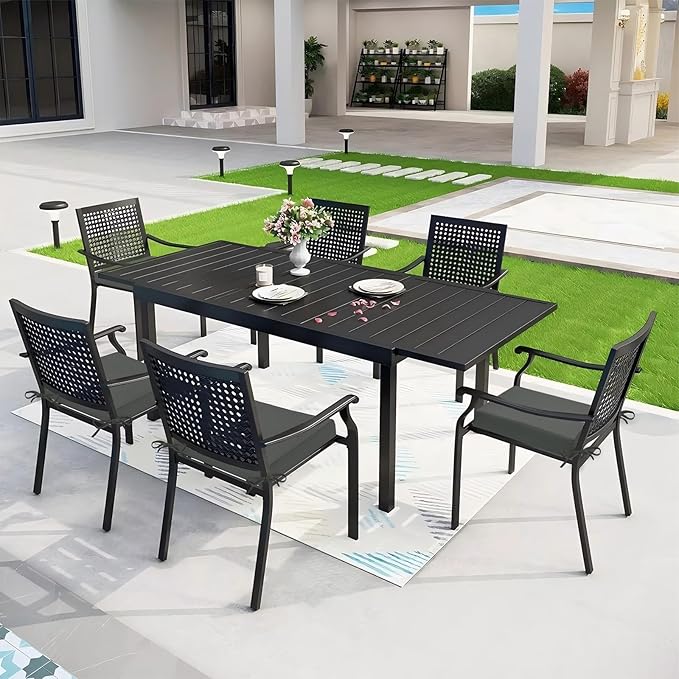 Outdoor Chair Cushions Set of 4, 18.5 x 16 Inch Patio Chair Cushions for Outdoor Furniture, Water Resistant, Non-Slip Ties(Dark Gray)