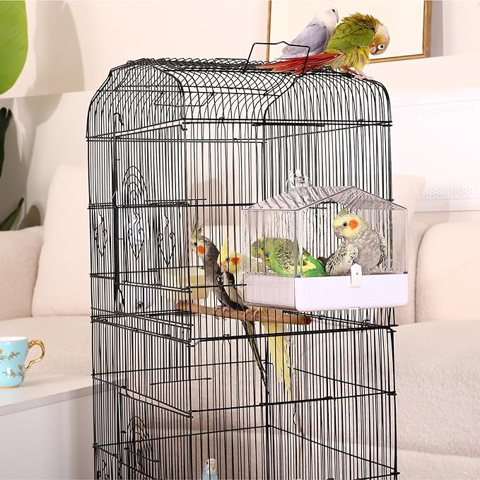 Colorday Bird Bath for Cage, Parrot Bath for Small to Medium Birds, Cockatiels, Parakeets, Budgie, Quaker, Conure, Lovebirds, Finches(6.7X6.7X7.74 inch)