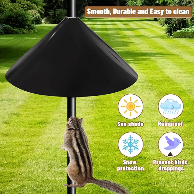New Squirrel Baffle, Wrap Around Bird House Squirrel Guard Baffle Protect Outside Hang Bird Feeders and Pole Mount from Raccoon Squirrels Rodents Bird Feeders (19 in)