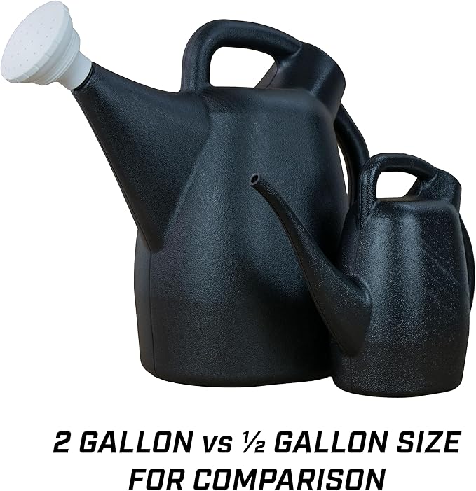 Chapin 48000 Watering Can, Garden, Indoor and Outdoor Plants, Recycled Plastic, Made in USA, Black, 0.5 Gallon (2.3 Liters)