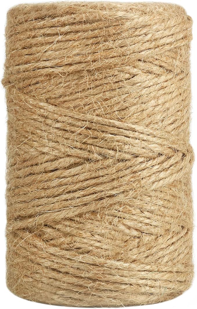 Vivifying Jute Twine, 328 Feet 3mm Strong Natural Garden Twine for Climbing Plants, Tomatoes, Crafts, Gift Wrapping and Decoration (Brown)