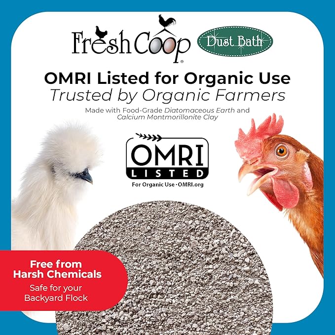Progressive Planet Fresh Coop Dust Bath, 6lb Jug - Food-Grade Diatomaceous Earth & Calcium Montmorillonite Clay - Supports Healthy Feathers, Reduces Boredom & Encourages Natural Dust Bathing