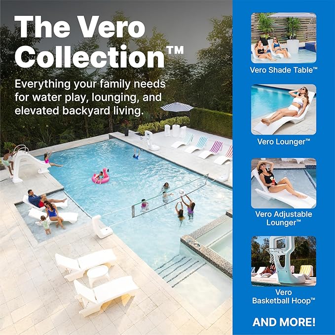 Step2 in Pool Stool, 33-inches Tall, Waterproof Patio Furniture, Bar Stool, Weighted, White
