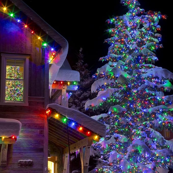 2 Pack Solar Christmas Lights Outdoor, 72FT 200 LED Solar String Lights with 8 Lighting Modes, IP65 Waterproof Solar Lights Outdoor for Xmas Garden Party Tree Decor