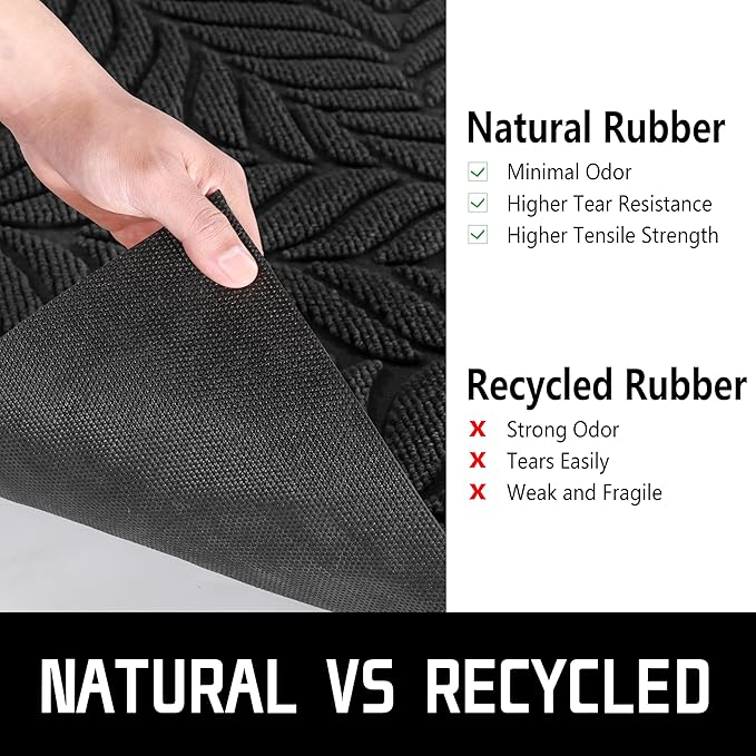 Yimobra 47x24 Large Door Mat Outdoor Indoor, All-Season Waterproof Door Mat Outside Entrance, All-Weather Non-Slip Outside Doormat for Garage Patio Entryway, Black