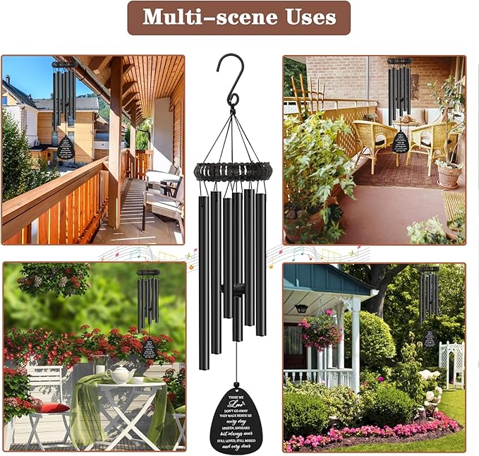 Sympathy Gifts for Loss of Loved One, 30" Metal Memorial Wind Chimes for Loss of Mom Dad, Windchimes in Memory of A Loved One, Bereavement Condolences Gift for Loss
