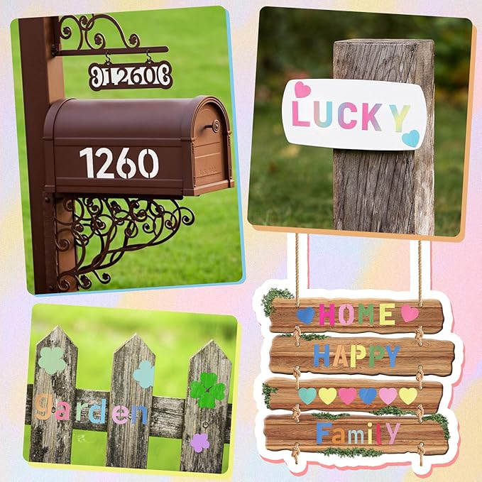 2 Inch Letter Stencils Symbol Numbers Craft Stencils, 63 Pcs Reusable Alphabet Templates Interlocking Stencil Kit for Painting on Wood, Wall, Fabric, Rock, Sign, DIY Art Projects (Letter and Number)