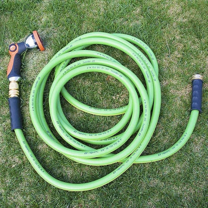 HQMPC Garden Hose 5/8"IDx75' Hose Garden Water Hose Durable PVC Non Kinking Heavy Water Hose with Brass Hose Fittings ((75 FEET) …