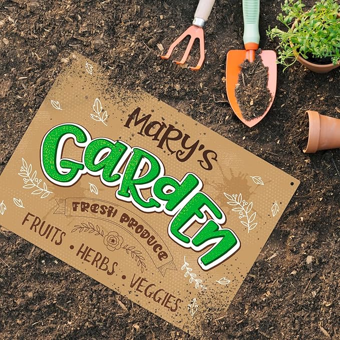 Custom Garden Signs, Personalized Sign for Garden, for Mother's Day, Mom, Or Girlfriend Sign, 12x18 Inches, Rust Free .063 Aluminum, Fade Resistant, Made in USA by Sigo Signs