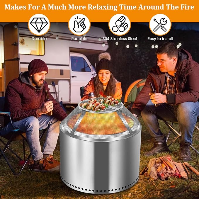 Fire Pit Shield for Solo Stove Ranger 15 Inch,Stainless Steel Spark Screen for Solo Ranger,Fire Pits Mesh Protector Cover Top Sparks Guard Outdoor Heavy Duty for Hot Embers-Silver