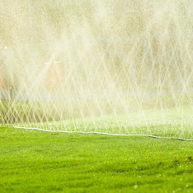 LINEX Sprinkler Soaker Hose 30 ft for Garden, Watering Hose with Holes, High-Efficiency Sprinklers System for Lawn and Garden with Staples