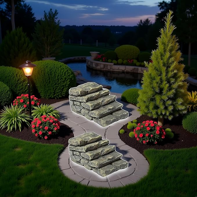 Mini Resin Bridge Stair Stone Straight Bridge Stairs Stone Steps Garden Fairy Ornament Flower Pot Plant Micro Landscaping Decor Bonsai Craft Straight Stairs Outdoor Statues Outdoor Decor