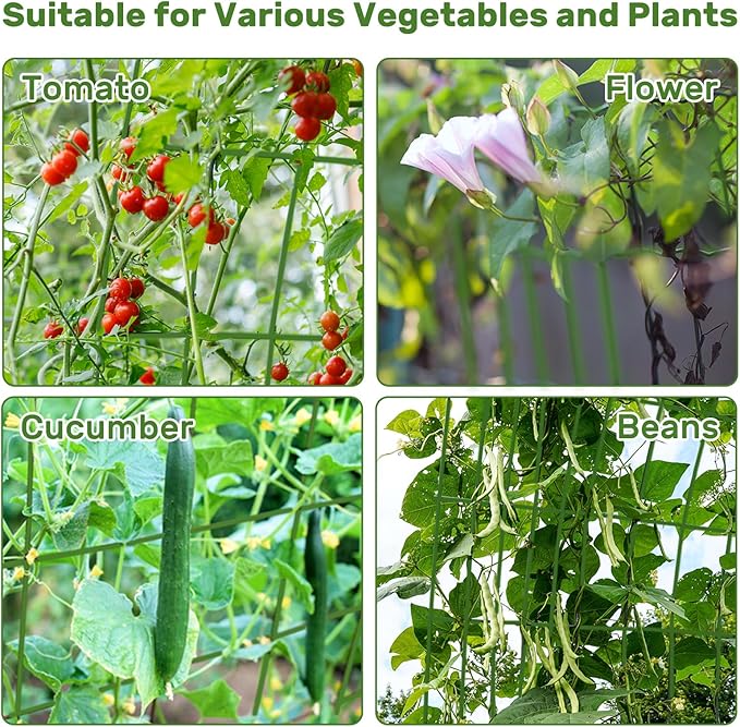 DOEWORKS Cucumber Trellis, 39" High Foldable A Frame Garden Trellis, 2 Pack, Plant Support for Climbing Cucumber, Beans, Tomatoes, Flowers, Green