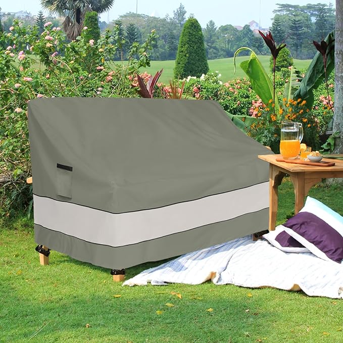 Outdoor Sofa Cover,Patio Loveseat Cover,3-Seater Bench Cover,Waterproof Heavy Duty Patio Furniture Covers,79" W x 38" D x 35" H Inches Grey Green