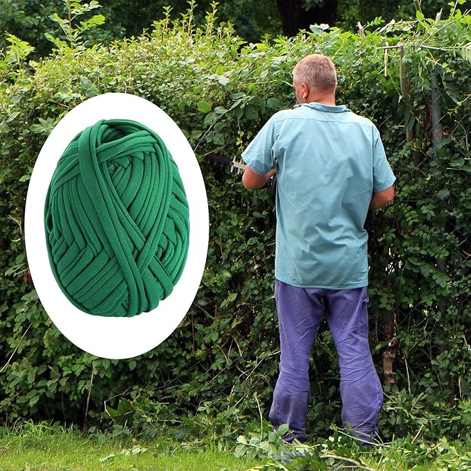 BBTO Green 30 Meter/ 98 Feet Garden Twine Soft Plant Tie Garden String Tree Tie Stretchy Gardening Tape Plant Support for Home Tying Climbing Plants Veggies Flower Supplies Craft(1 Roll)