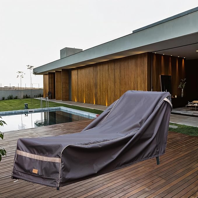 Patio Chaise Lounge Cover Waterproof, Heavy Duty Outdoor Lounge Chair Covers, Dark Grey Durable Patio Furniture Covers, 2Pack,78" L*34" W*30" H