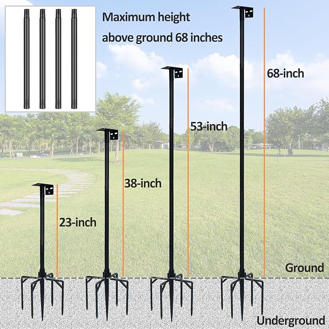 78 Inch Birds House Poles Mount Kit Pole Adjustable Heavy Duty Stand with Strong Base,Suitable for Various Types Bird House(NOT Included Bird House)