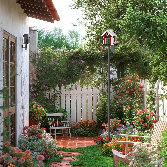 Heavy Duty Bird Feeder Pole - 88" Adjustable Bird House Stand Outdoor, Anti-Tip Auger & Stable Mount for Smart Camera Birdfeeder,Bluebird House, Bird Buddy, Birdfy