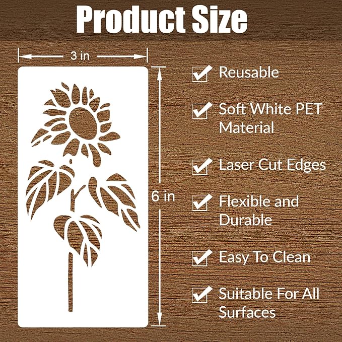 18 Pieces Stencils for Painting Leaves Plants Templates Flower Craft Stencil Reusable Plastic DIY Drawing Template Tropical Stencils for Paint on Wood Wall Rock Home Decor