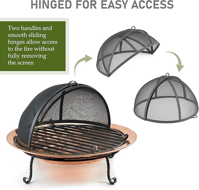 Good Directions Fire Pit Spark Screen Hinged for Easy Access