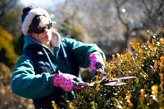 G & F Products Women Gardening Gloves with Touchscreen Feature, Durable, Breathable, Flexible, Lightweight, Double-Padded, Reinforced Fingers, Stylish Flower Patterns, 3-Pair Assorted Colors Pack