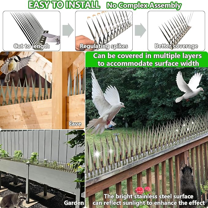 Bird Spikes, Outdoor Squirrel Spikes, Squirrel Baffles for Bird Feeder Poles, Avoid Climbing Garden Fences and Fruit Trees. (40 inches)