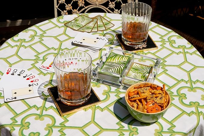 Caspari Palms Large Type Playing Cards-2 Decks Included, Regular, Multicolor (PC126J)