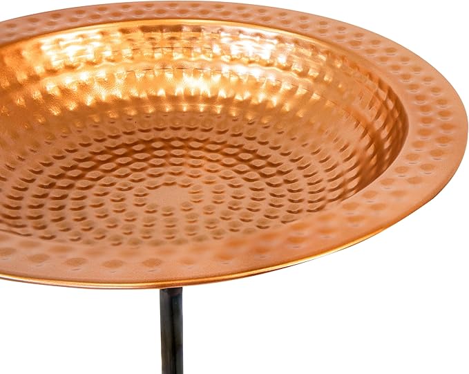 Sunnydaze Copper Bird Bath for Outdoors - Detachable Bird Bath Bowl with Stake - 38" H