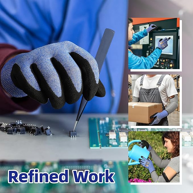 Schwer A4 AIR-SKIN Cut Resistant Work Gloves AR3900 with Extreme Lightweight & Thin, Grip Gloves for Fishing, Refined Work, Mechanic, Gardening, Touch-Screen, Non-PFAS, 3D-Comfort Fit, 2 Pairs, XL