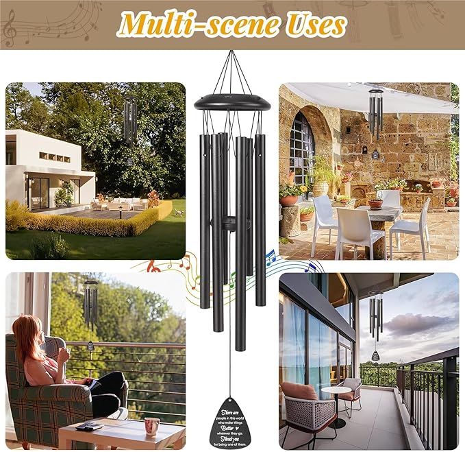 Thank You Gifts for Women Men, 25" Wind Chimes Appreciation Gifts for Coworkers, Pastor Teacher Nurses Boss Employee, Thoughtful Gratitude Gift Ideas for Mother Father Friends