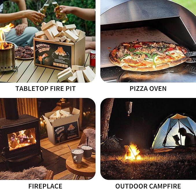 Mini Fire Stick Wood with 12pcs Fire Starters,3.5" Lengths Kiln Dried Pine Small Firewood,Waterproof Charcoal Starters,Solo Stove Accessories for Tabletop Fire Pit,Solo Stove Mesa,7.5Lbs