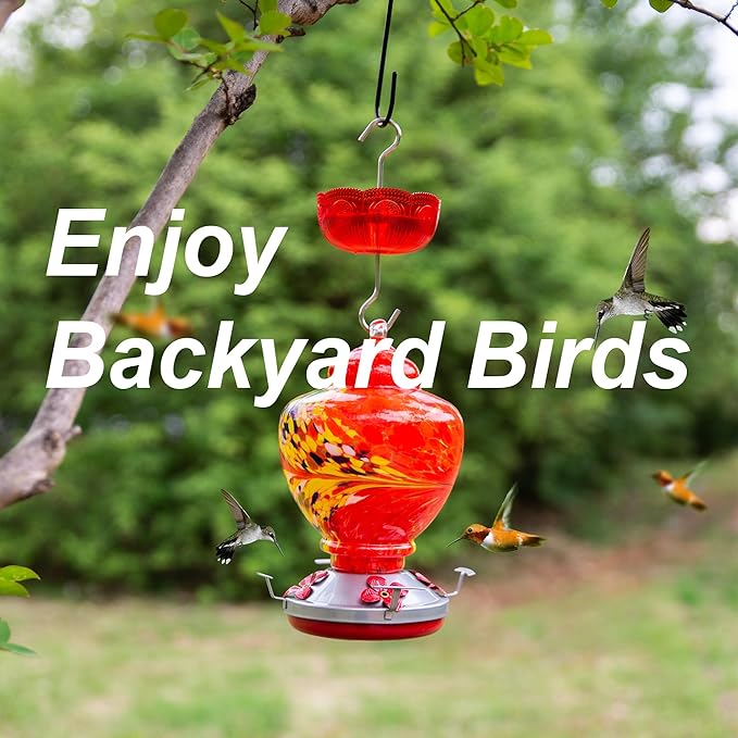 Ant Moat for Hummingbird Feeders, (4 Pack, 6 OZ) Vintage Style Humingbird Feeder Parts Ant Guard & Stopper(Red)