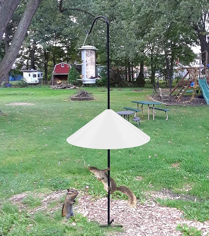 19 Inch Wide Squirrel Baffle for Bird Feeder Pole, Outside Pole Mount Stopper & Bird House Guard for Outdoor Shepherd’s Hook, Semi-Transparent, 1 Pack