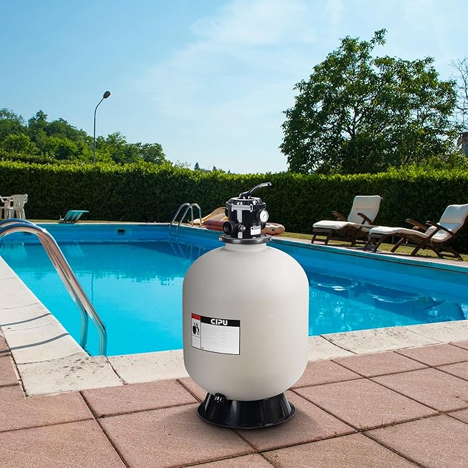 SWIMLINE HYDROTOOLS Sand Filter Combo Set, 31" Tank Only - for Inground Pools Up to 47,000 Gallons, 7-Way Multi-Port Valve, Base Stand, 2" Fittings, 500 lb Capacity